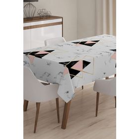 Realhomes Masa62 Geometrik Desenli Dijital Baskılı 3D 140x220 cm Masa Örtüsü