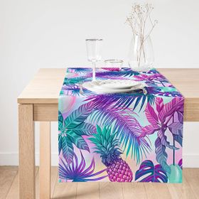 Realhomes Mavi Zeminde Tropikal Objeler Modern Süet Runner