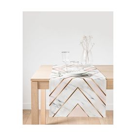 Realhomes Mermer Zeminli Geometrik Detaylı Modern Süet Runner