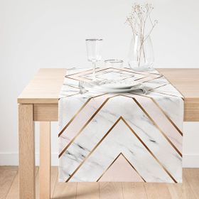Realhomes Mermer Zeminli Geometrik Detaylı Modern Süet Runner