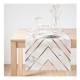 Realhomes Mermer Zeminli Geometrik Detaylı Modern Süet Runner