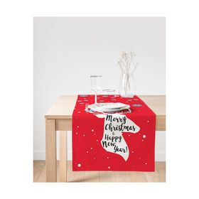 Realhomes Merry Christmas Geyik Desenli Dekoratif Özel Tasarım Süet Runner