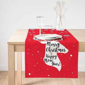 Realhomes Merry Christmas Geyik Desenli Dekoratif Özel Tasarım Süet Runner