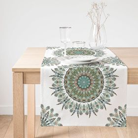Realhomes Modern Damask Desenli Dijital Baskılı Dekoratif Süet Runner