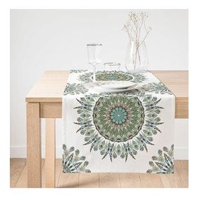 Realhomes Modern Damask Desenli Dijital Baskılı Dekoratif Süet Runner