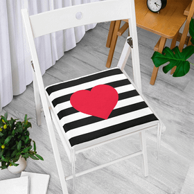 RealHomes Modern Kalp Desen Dekoratif Kare Sandalye Minderi