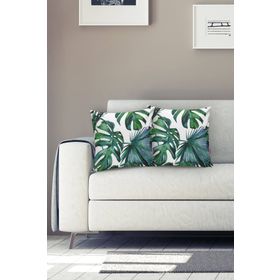 Realhomes Modern Yaprak Desenli Dijital Baskılı Yastık Kırlent Kılıfı