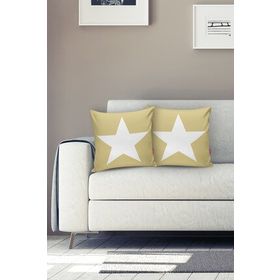 RealHomes Modern Yıldız Desen Dijital Baskılı Dekoratif Yastık Kırlent Kılıfı