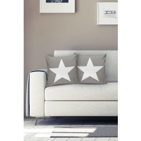 RealHomes Modern Yıldız Desen Dijital Baskılı Dekoratif Yastık Kırlent Kılıfı