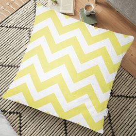 RealHomes Modern Zigzag Desenli Dijital Baskılı Dekoratif 70x70 cm Yer Minderi