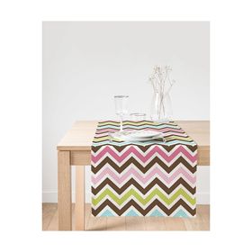 Realhomes Modern Zigzag Dijital Baskılı Süet Runner