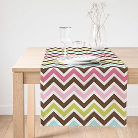 Realhomes Modern Zigzag Dijital Baskılı Süet Runner