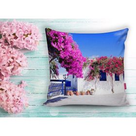 RealHomes Mor Sarmaşık Desenli Dijital Baskılı Dekoratif Yastık Kırlent Kılıfı