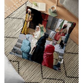RealHomes Osmanlı Hanımları Temalı Dijital Baskılı 70x70 cm Yer Minderi