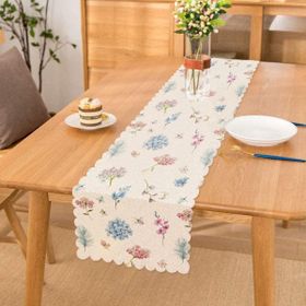 Realhomes Özel Tasarım Çiçek Desenli Dijital Baskılı Modern Süet Runner