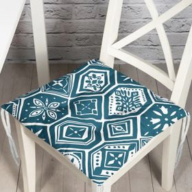 RealHomes Özel Tasarım Geometrik Motifli Dijital Baskılı Pofidik Sandalye Minderi