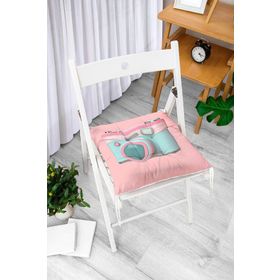 RealHomes P3008 Nostaljik Fotoğraf Makinası 3D Dijital Baskılı Pofidik Sandalye Minderi