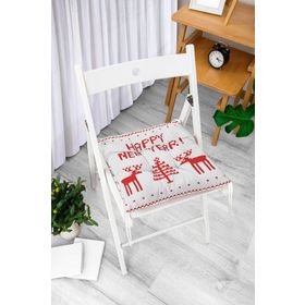 RealHomes P3028 Happy New Year Temalı Dijital Baskılı Dekoratif Pofidik Sandalye Minderi