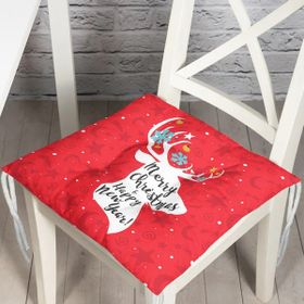 RealHomes P3055 Merry Christmas Geyik Desenli Dekoratif Pofidik Sandalye Minderi