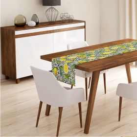 RealHomes P3102 Geometrik ve Limon Desenli 3D Dijital Baskılı Pofidik Sandalye Minderi