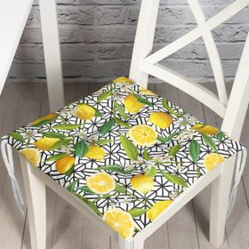 RealHomes P3102 Geometrik ve Limon Desenli 3D Dijital Baskılı Pofidik Sandalye Minderi