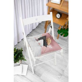 RealHomes P3138 Modern Üçgen Mermer Desenli 3D Dijital Baskılı Pofidik Sandalye Minderi