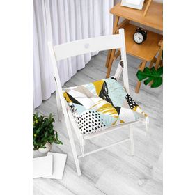 RealHomes P3147 Geometrik Şekilli Mermer Baskılı Modern Pofidik Sandalye Minderi