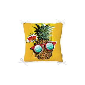 RealHomes P3178 Pop Art Temalı Ananas Özel Tasarım Pofidik Sandalye Minderi