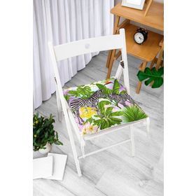 RealHomes P3182 Egzotik Zebra Desenli Modern Pofidik Sandalye Minderi