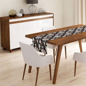 RealHomes P3185 Siyah Zeminde 3D Çiçekler Temalı Modern Pofidik Sandalye Minderi