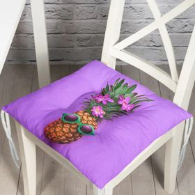 RealHomes P3206 Mor Zeminde Ananas Desenli Modern Pofidik Sandalye Minderi