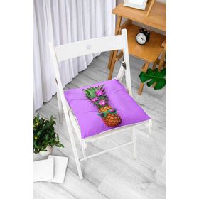 RealHomes P3206 Mor Zeminde Ananas Desenli Modern Pofidik Sandalye Minderi