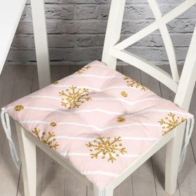 RealHomes P3226 Pembe Zeminde Kartanesi Detaylı Özel Tasarım Pofidik Sandalye Minderi