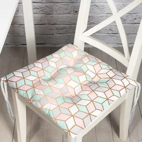 RealHomes P3231 Geometrik Desenli 3D Özel Tasarımlı Modern Pofidik Sandalye Minderi