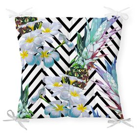 RealHomes P3238 Zigzag Zeminli Yaz Egzotiği Özel Tasarımlı Pofidik Sandalye Minderi