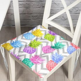 RealHomes P3240 Gri Zigzag Desenli Ananaslar Modern Pofidik Sandalye Minderi