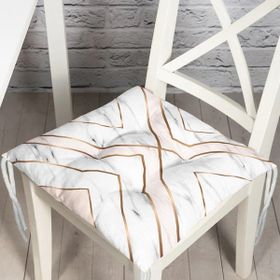 RealHomes P3264 Mermer Zeminli Geometrik Desenli Modern Pofidik Sandalye Minderi