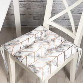 RealHomes P3264 Mermer Zeminli Geometrik Desenli Modern Pofidik Sandalye Minderi