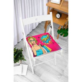 RealHomes P3278 Pempe Pop Art Wow Tasarımlı Dekoratif Pofidik Sandalye Minderi