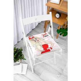 RealHomes P3295 Çizgili Grl Power Desenli Dijital Baskılı Dekoratif Pofidik Sandalye Minderi
