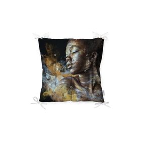 RealHomes P3338 African Woman Etnik Desenli Dijital Baskılı Pofidik Sandalye Minderi