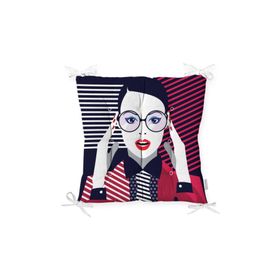 RealHomes P3360 Pop Art Mujer Elegante Tasarımlı Dijital Baskılı Pofidik Sandalye Minderi