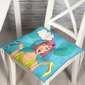 RealHomes P3360 Pop Art Mujer Elegante Tasarımlı Dijital Baskılı Pofidik Sandalye Minderi