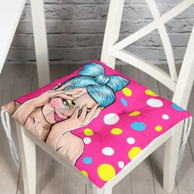 RealHomes P3360 Pop Art Mujer Elegante Tasarımlı Dijital Baskılı Pofidik Sandalye Minderi