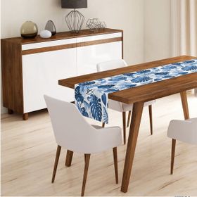 RealHomes P3373 Mavi Amazon Yaprakları Özel Tasarımlı Dekoratif Pofidik Sandalye Minderi
