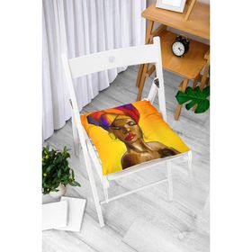 RealHomes P3415 Afrika Kadın İnsan Figürlü Modern Dekoratif Pofidik Sandalye Minderi