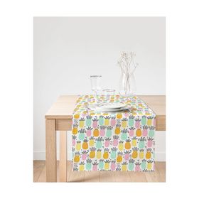 Realhomes Pastel Renkte Ananas Motifli Modern Süet Runner