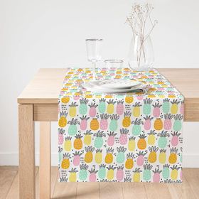 Realhomes Pastel Renkte Ananas Motifli Modern Süet Runner
