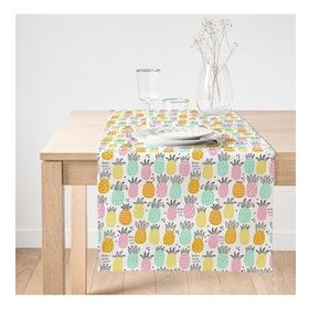 Realhomes Pastel Renkte Ananas Motifli Modern Süet Runner