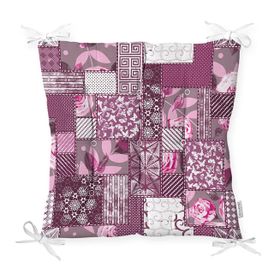 RealHomes Patchwork Desen Dijital Baskılı Modern Pofidik Sandalye Minderi